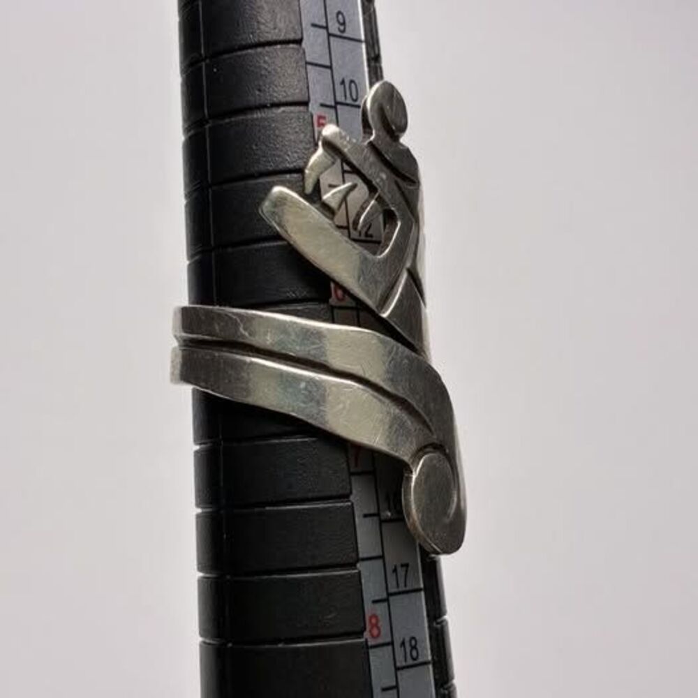 Taxco Mexico Sterling Silver Dragonhead Wrap Around Ring Signed Size 7 - Picture 4 of 4